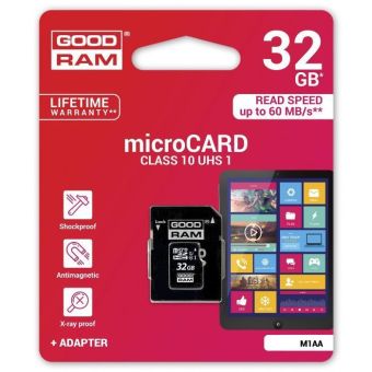 32 GB . microSDHC karta GOODRAM Class 10 UHS I  Plus adapter