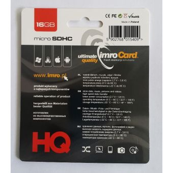 Pamäťová karta Micro SDHC Imro 16 GB bez adaptéra