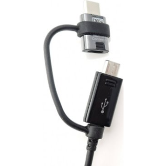 Kábel Samsung Combo EP-DG950DBE, USB-A na microUSB/redukcia USB-C, 1.4m, čierny (Bulk)