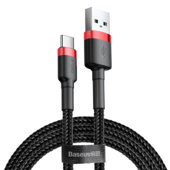Kábel USB typ-C Baseus Cafule 0,5 m červeno čierny