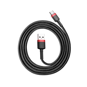 Kábel USB typ-C Baseus Cafule 1 m červeno čierny 