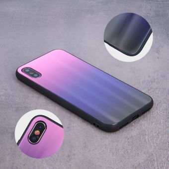 Plastové puzdro Aurora Glass pre Apple iPhone XS Max ružovo- čierne