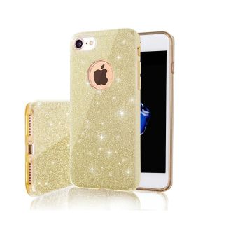 Silikónové puzdro na Apple iPhone 11 Pro Max Glitter 3in1 zlaté