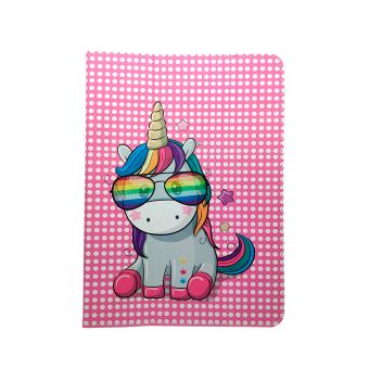 Univerzálne puzdro Rainbow Unicorn pre tablet 9-10” ružové