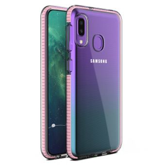 Silikónové puzdro Spring Clear TPU Samsung Galaxy A20e ružové