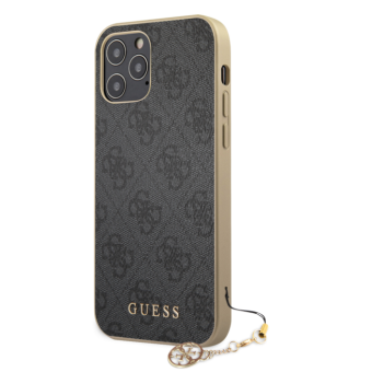 Puzdro Guess GUHCP12MGF4GGR na Apple iPhone 12/12 Pro 4G Charms sivé