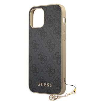 Puzdro Guess GUHCP12MGF4GGR na Apple iPhone 12/12 Pro 4G Charms sivé