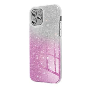 Silikónové puzdro na Samsung Galaxy S21 Ultra 5G Forcell Shining strieborno-ružové