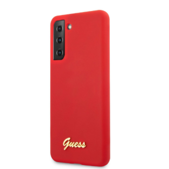 Puzdro Guess GUHCS21MLSLMGRE na Samsung Galaxy S21 Plus 5G Metal Logo Script červené