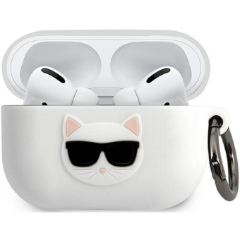 Silikónové puzdro Karl Lagerfeld na Apple AirPods Pro KLACAPSILCHWH Choupette Head biele
