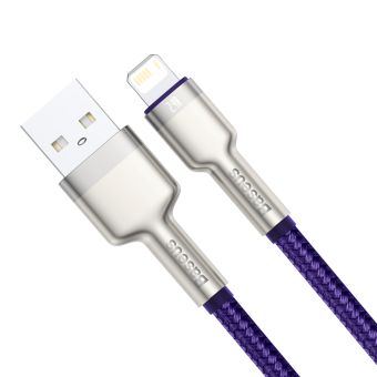 Dátový kábel Baseus Cafule Metal USB - Lightning  2,4A 2,0 m fialový