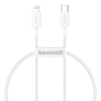 Dátový kábel Baseus Superior PD USB-C - Lightning 0,25 m 20W biely