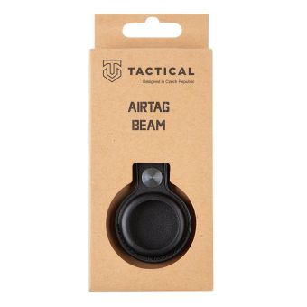 Kožené puzdro na Apple AirTag Tactical Beam s karabínou čierne