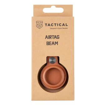 Kožené puzdro na Apple AirTag Tactical Beam s karabínou hnedé
