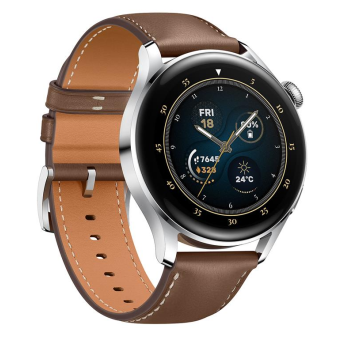 Smart hodinky Huawei Watch 3 s hnedým koženým náramkom