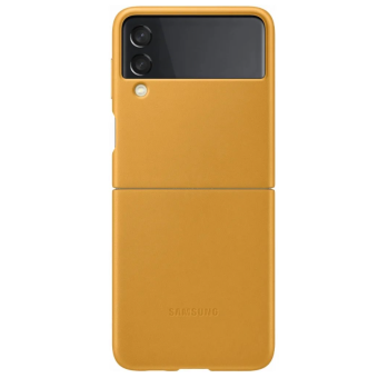 Puzdro na Samsung Galaxy Z Flip3 kožené Mustard žlté