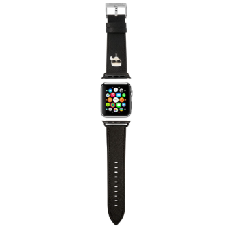 Náhradný remienok na Apple Watch 38/40mm Karl Lagerfeld Karl Head PU čierne