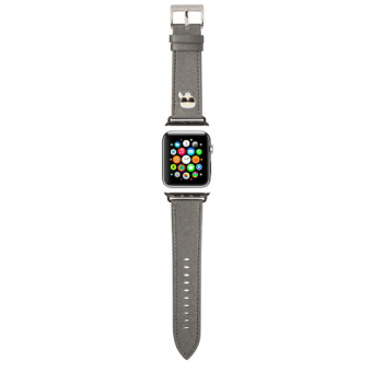 Náhradný remienok na Apple Watch 42/44mm KLAWLOKHG Karl Lagerfeld Karl Head PU strieborný