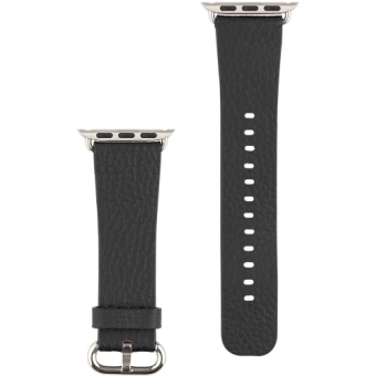 Náhradný kožený remienok na Apple Watch 42/44/45/49mm COTECi Leather Strap čierny