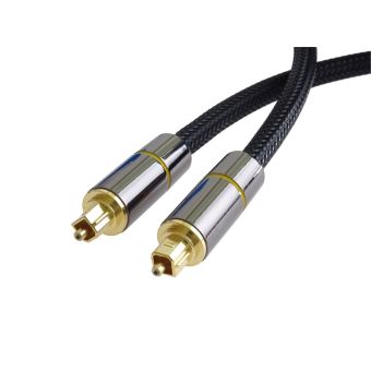 Kábel PremiumCord Optický audio Toslink, OD-7mm, 1m, strieborno-zlatá
