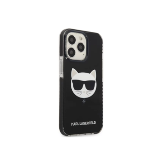 Silikónové puzdro Karl Lagerfeld na Apple iPhone 13 Pro Max KLHCP13XTPECK Choupette Head čierne