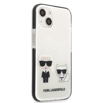 Plastové puzdro Karl Lagerfeld na Apple iPhone 13 Pro KLHCP13LTPEKCW Karl Lagerfeld and Choupette TPE biele