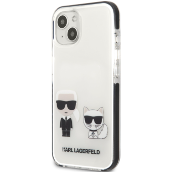Plastové puzdro Karl Lagerfeld na Apple iPhone 13 Pro KLHCP13LTPEKCW Karl Lagerfeld and Choupette TPE biele
