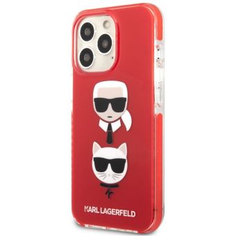 Puzdro Karl Lagerfeld KLHCP13XTPE2TR na Apple iPhone 13 Pro Max Choupette Heads červené