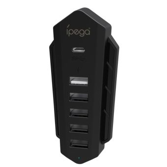 USB Hub iPega P5036 USB/USB-C pre PS5 čierny