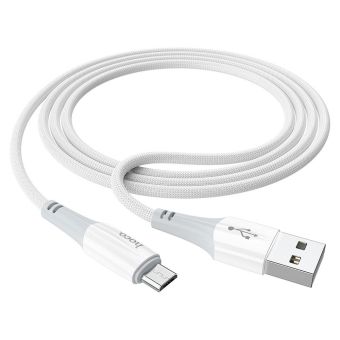 Kábel HOCO Ferry X70, USB na microUSB 2,4A, 1m, biely