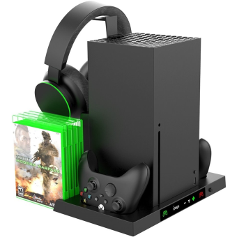 Multifunkčný nabíjací stojan s chladením iPega XBX023 na Xbox Series X čierny