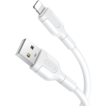 Kábel XO Colorful NB212, USB-A na Lightning, 2.1A, 1m, biely