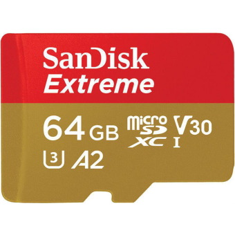 SanDisk Extreme microSDXC 64GB 170/80 MB/s UHS-I U3 + adaptér