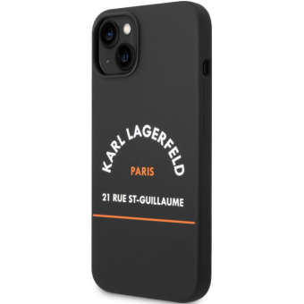 Plastové puzdro Karl Lagerfeld na Apple iPhone 14 Plus KLHCP14MSRSGHLK Rue St Guillaume čierne