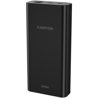 Powerbanka Canyon PB-2001 20 000 mAh 2xUSB, microUSB, USB-C, 10W, čierna