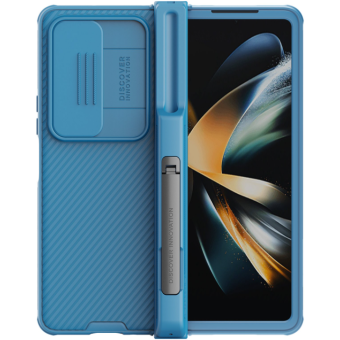 Plastové puzdro na Samsung Galaxy Z Fold 4 5G F936 Nillkin CamShield Pro Slot+Stand modré
