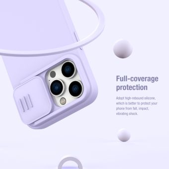 Silikónové puzdro na Apple iPhone 14 Pro Max Nillkin CamShield Silky Magnetic čierne