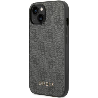 Plastové puzdro Guess na Apple iPhone 14 Pro Max GUHCP14XG4GFGR 4G Gold Logo sivé
