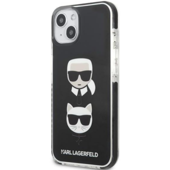 Plastové puzdro Karl Lagerfeld na Apple iPhone 13 Mini KLHCP13STPE2TK Iconic Karl and Choupette čierne