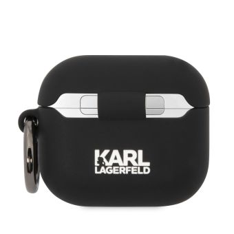 Silikónové puzdro Karl Lagerfeld na Apple AirPods 3 KLA3RUNIKK Karl 3D Logo NFT čierne