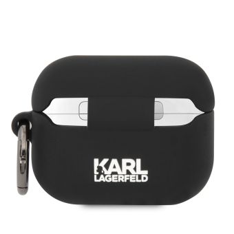 Silikónové puzdro Karl Lagerfeld na Apple AirPods Pro KLAPRUNCHK 3D Choupette Head Logo NFT čierne