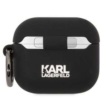 Puzdro na Apple Airpods 3 Karl Lagerfeld 3D Choupette Head Logo NFT čierne