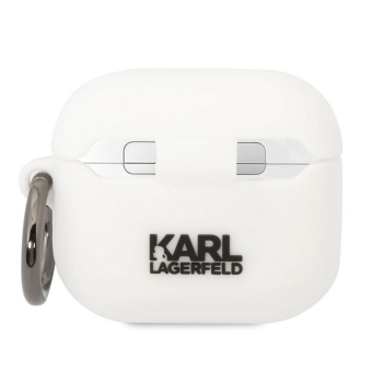 Puzdro na Apple Airpods 3 Karl Lagerfeld 3D Choupette Head Logo NFT biele