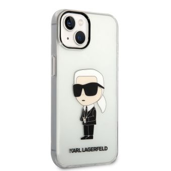 Plastové puzdro Karl Lagerfeld na Apple iPhone 14 Pro Max KLHCP14XHNIKTCT Translucent Ikonik NFT transparentné