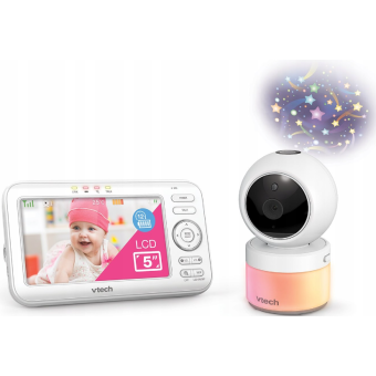 Detská video opatrovateľka s projektorom a otočnou kamerou VTech VM5563 biela
