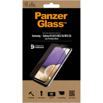 Tvrdené sklo na Samsung Galaxy A13 LTE /A13 5G/A23 LTE/M13 LTE/M23 5G/M33 5G/A23 5G PanzerGlass Case Friendly čierne