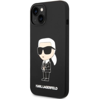 Silikónové puzdro Karl Lagerfeld na Apple iPhone 14 KLHMP14SSNIKBCK Magsafe Silicone NFT Ikonik čierne