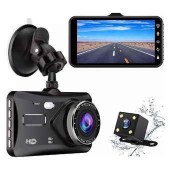 Predná a zadná auto kamera Car Dash Cam DVR-03, 4.0", čierna