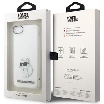 Plastové puzdro Karl Lagerfeld na Apple iPhone 7/8/SE 2020/SE 2022 KLHCI8HNCHTCT IML NFT Choupette transparentné