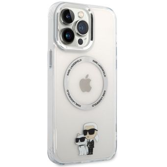 Plastové puzdro Karl Lagerfeld na Apple iPhone 13 Pro Max KLHMP13XHNKCIT IML Karl and Choupette NFT MagSafe transparentné